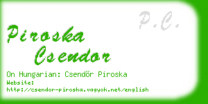 piroska csendor business card